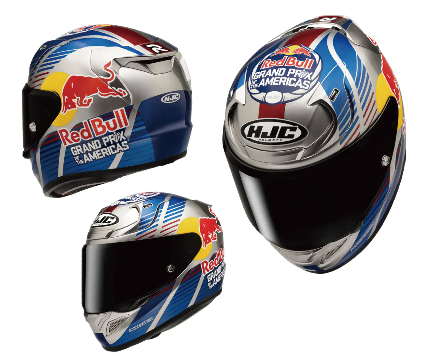 HJC Red Bull Grand Prix of the Americas Motorcycle Helmet | Full Face Racing Helmet