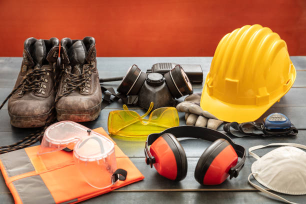 Complete Industrial PPE Safety Kit | Hard Hat, Safety Boots, Protective Gloves, Safety Glasses, Respirator, Ear Protection & Reflective Vest | Construction Safety Equipment Set