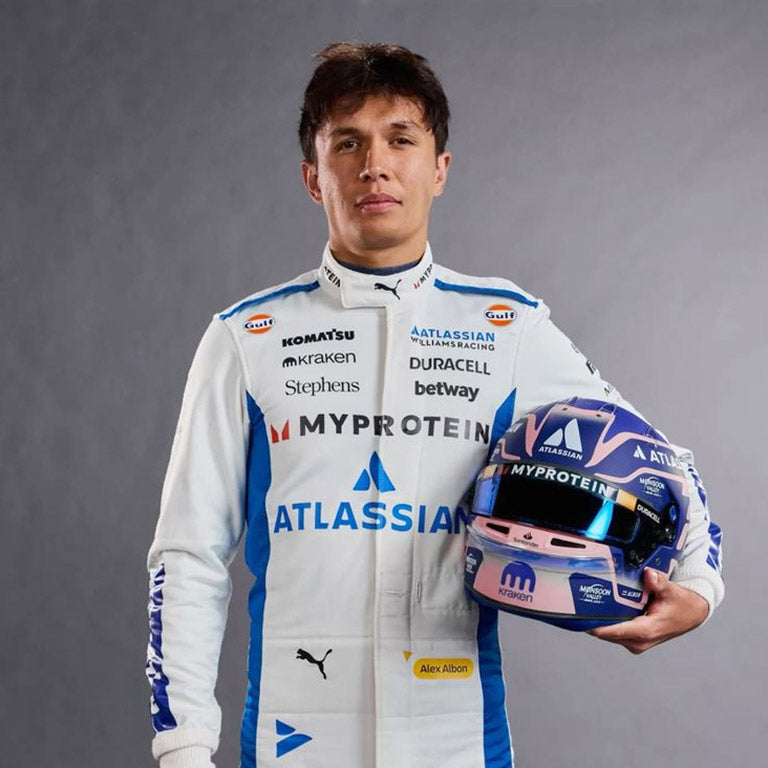 Alex Albon 2025 Williams Racing F1 Race Suit | White & Blue Formula 1 Driver Racing Overall