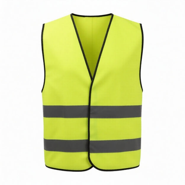 High-Visibility Reflective Safety Vest | Lightweight Hi-Vis Work Vest | Fluorescent Yellow Industrial Construction Safety Vest