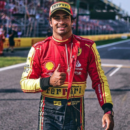 Ferrari Red & Yellow Racing Suit – Premium Motorsport Replica | Adult Racewear