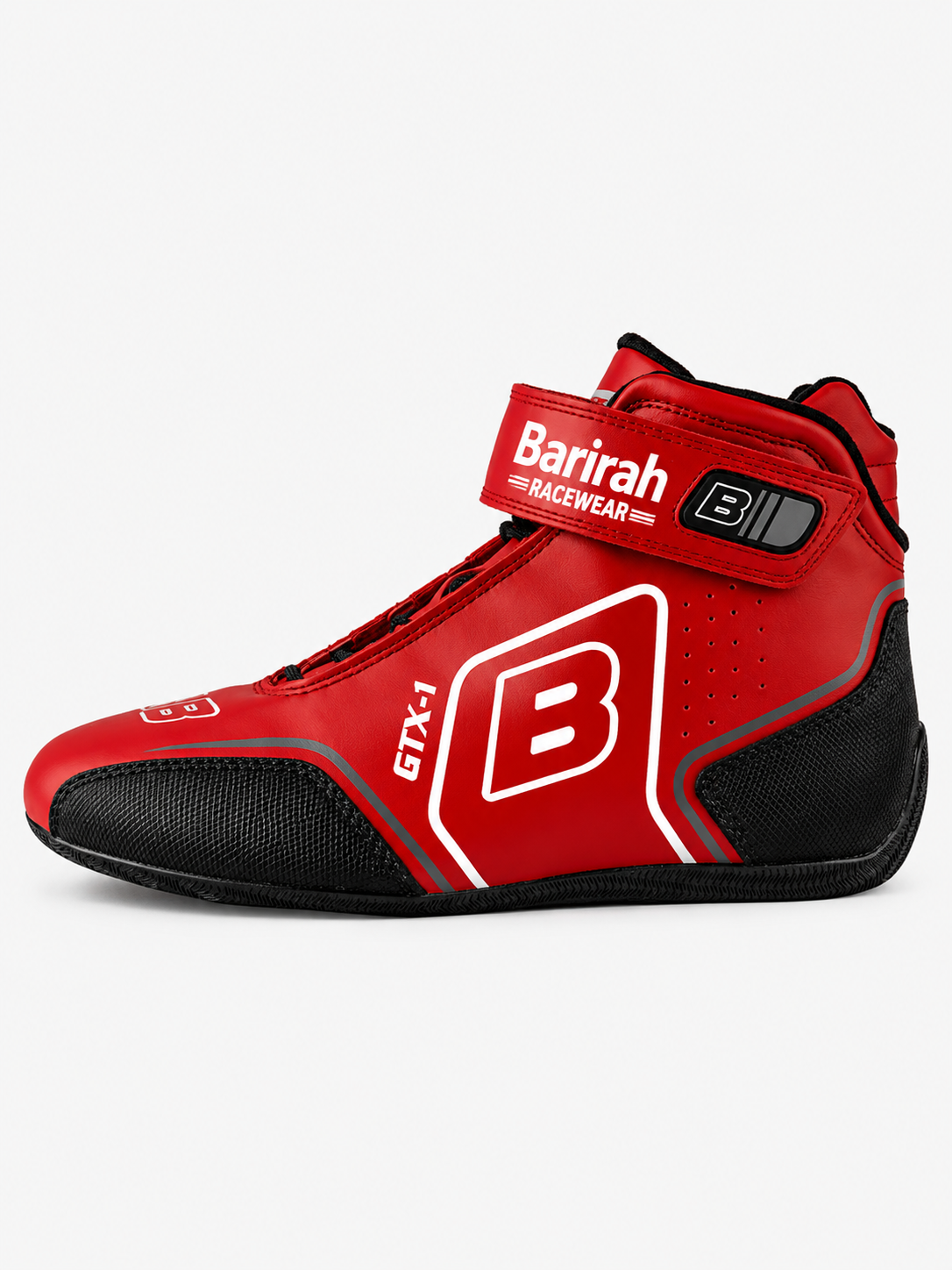 Barirah Racewear Premium Karting Racing Shoes – Professional Motorsport Driving Boots | Lightweight High-Grip Racing Footwear | Red/Black
