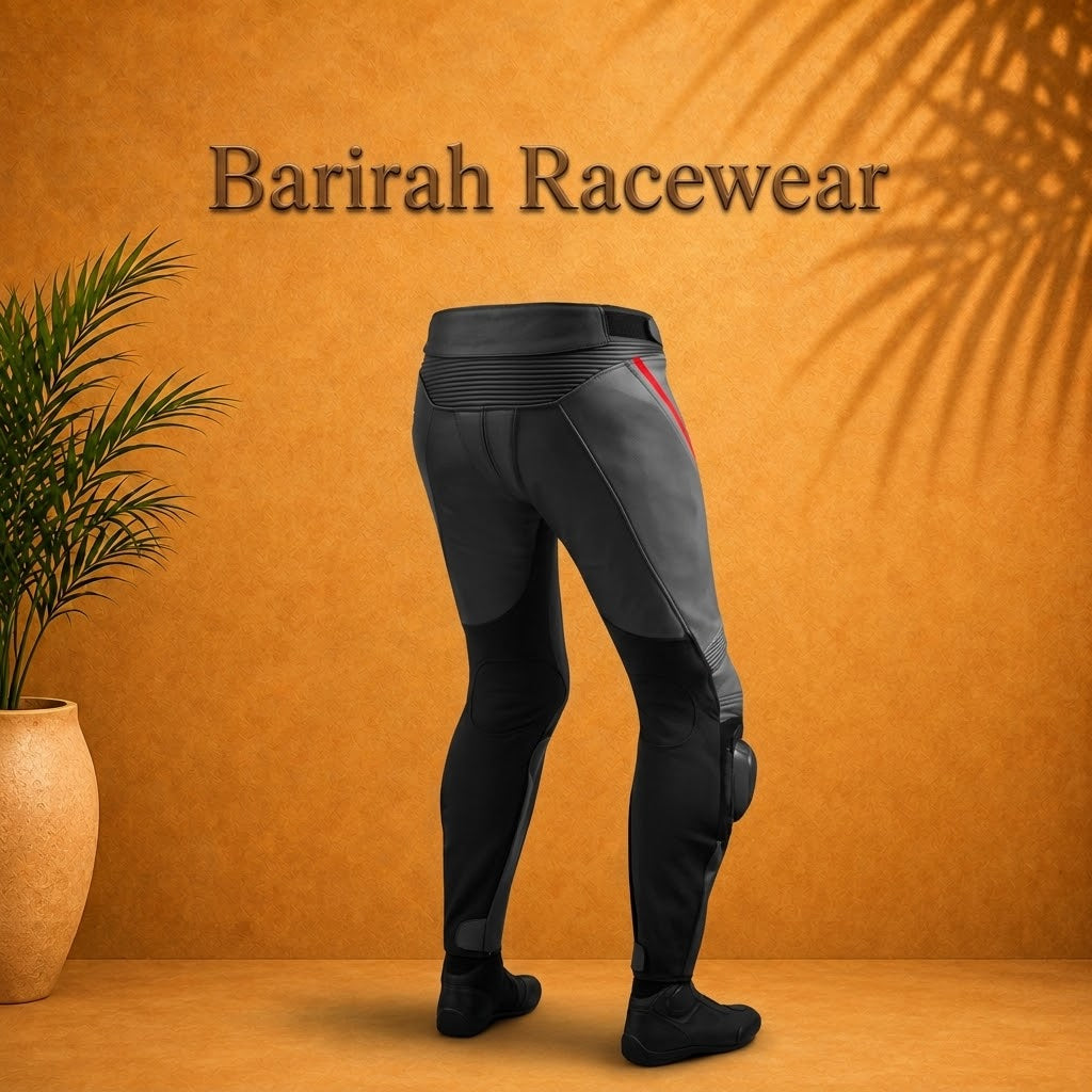 Customized Men’s Black Leather Motorcycle Racing Suit