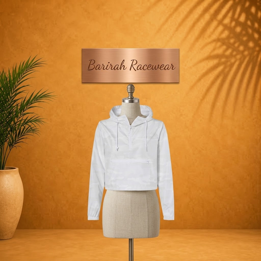 Women’s Lightweight Quarter-Zip Crop Windbreaker | Barirah Racewear