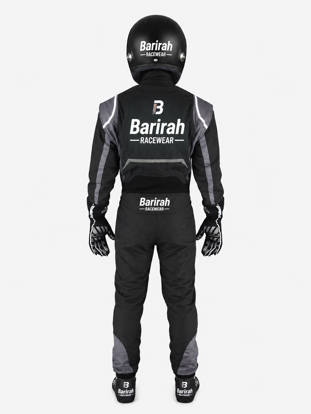 Barirah Racewear Premium Racing Suit – Professional Karting & Motorsport Driving Suit | Lightweight Performance Racing Overall | Black/Grey