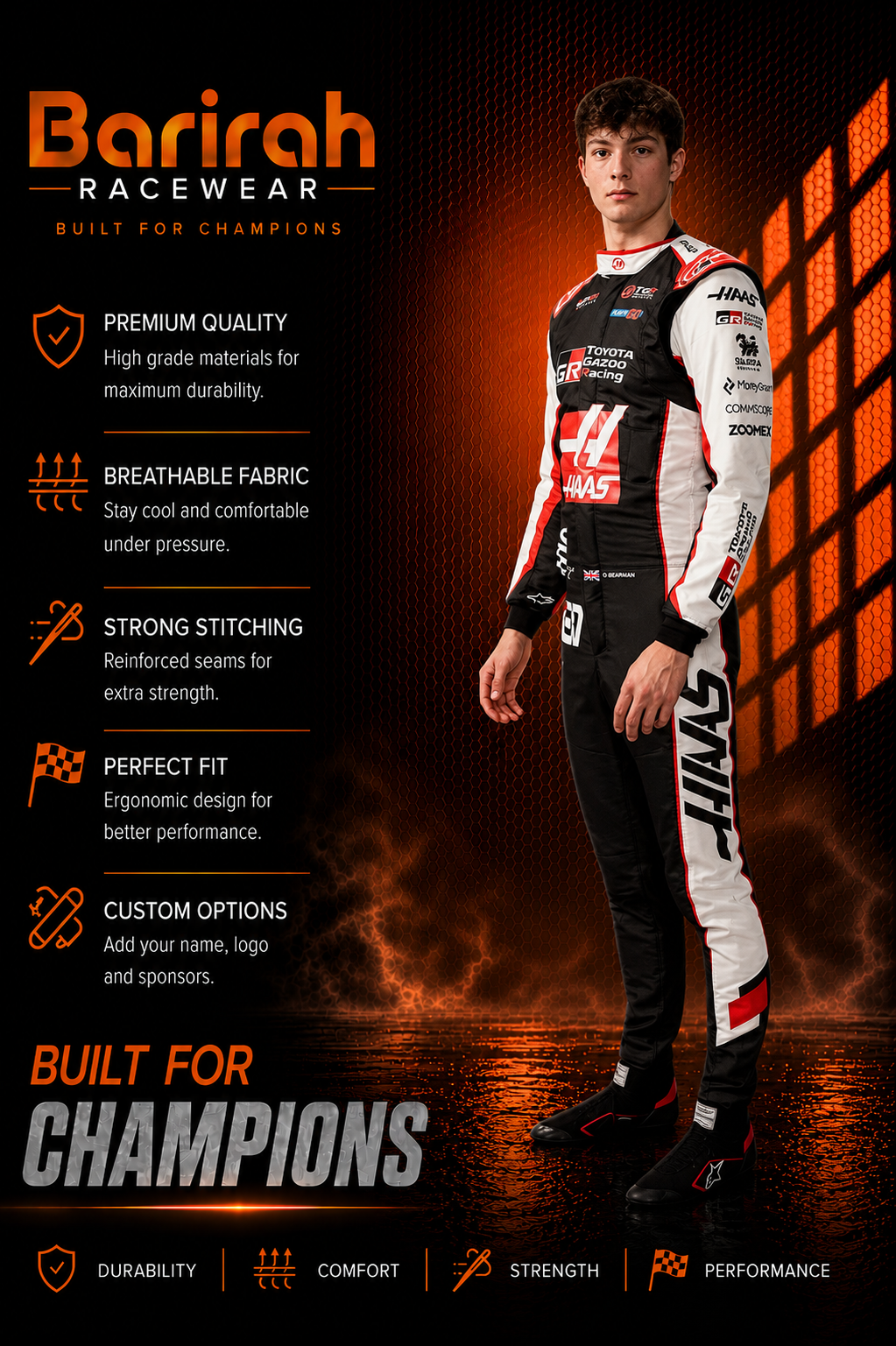Ollie Bearman 2026 HAAS F1 Race Suit