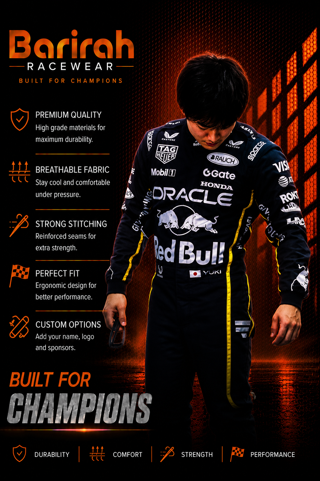 Yuki Tsunoda 2025 Singapore GP F1 Race Suit – Limited Edition