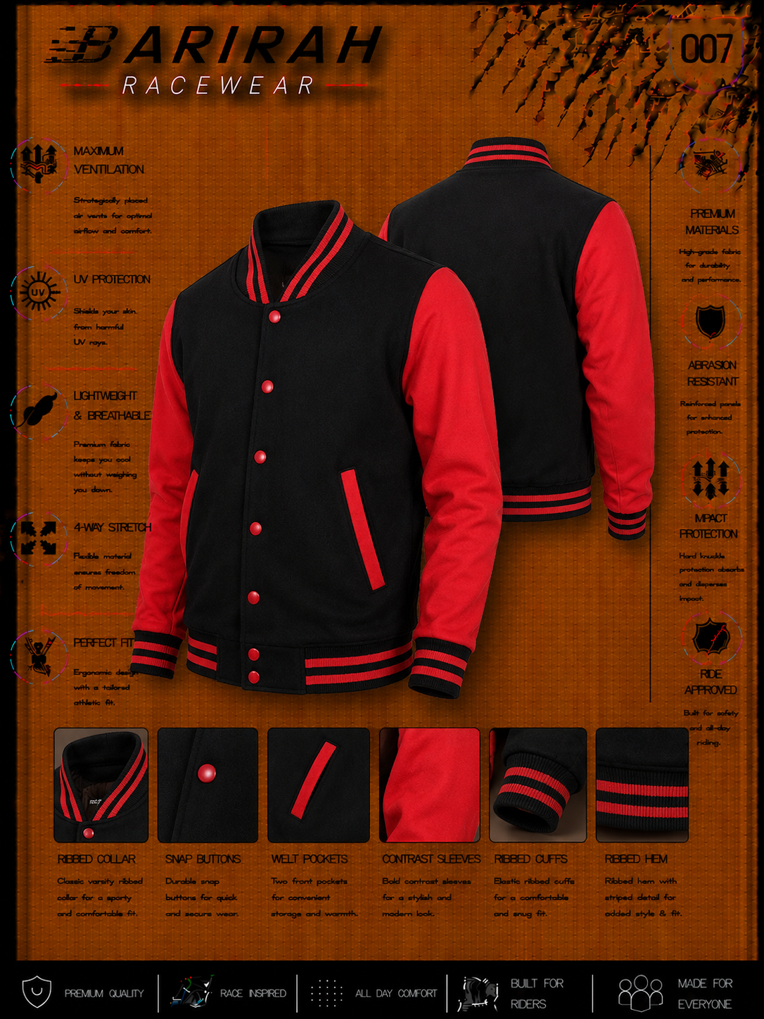 New Digital Printed Baseball Jacket - Made-to-Measure Level 2