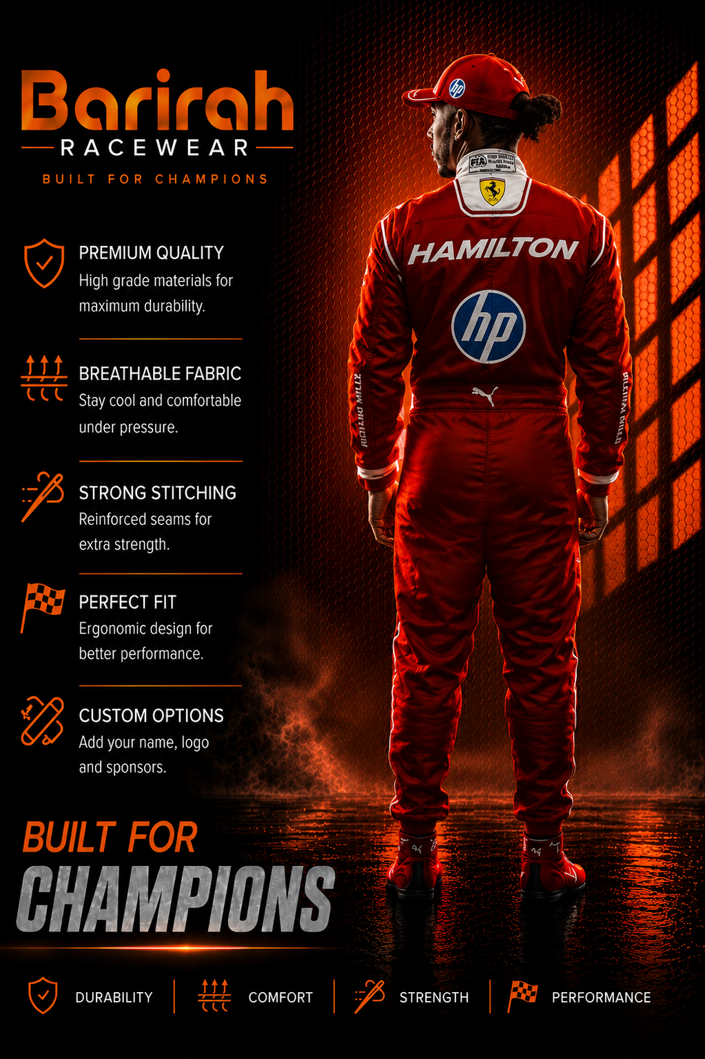 2026 Lewis Hamilton Scuderia Ferrari F1 Race Suit
