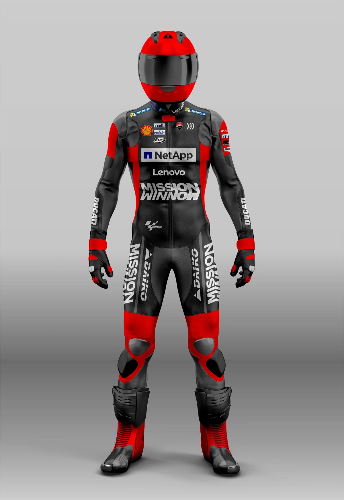 Ducati Lenovo Team MotoGP Racing Suit - Replica Leather Motorcyc