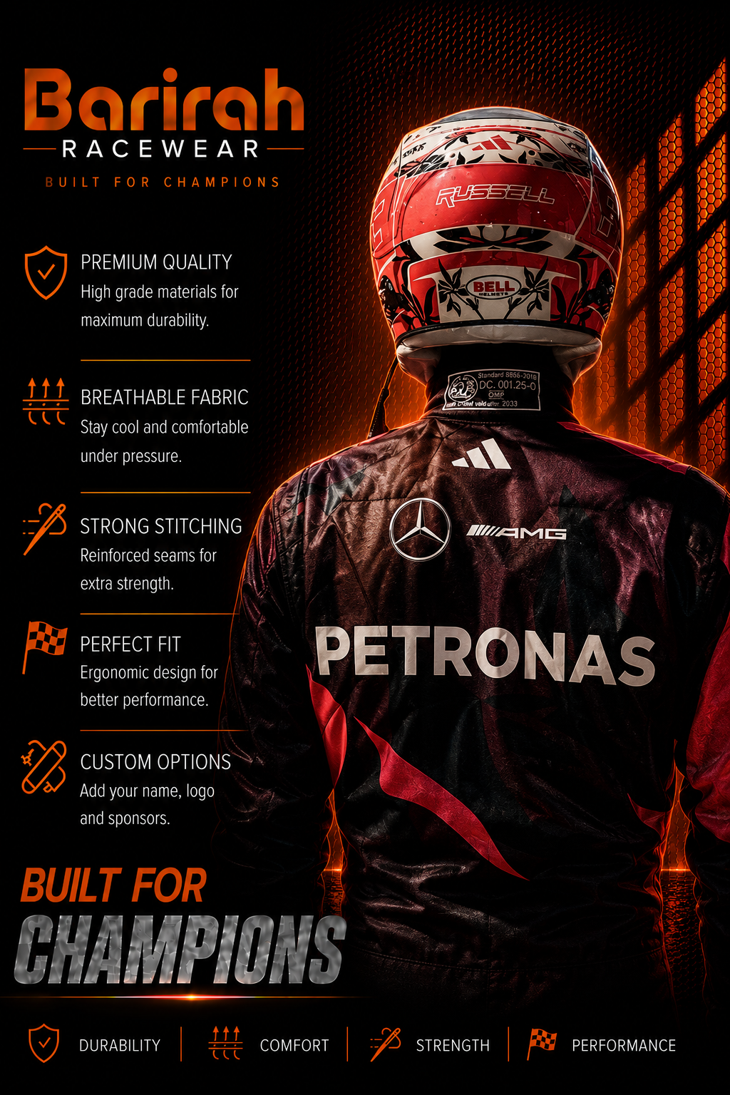 2025 Andrea Kimi Antonelli Mercedes AMG Petronas F1 Race Suit