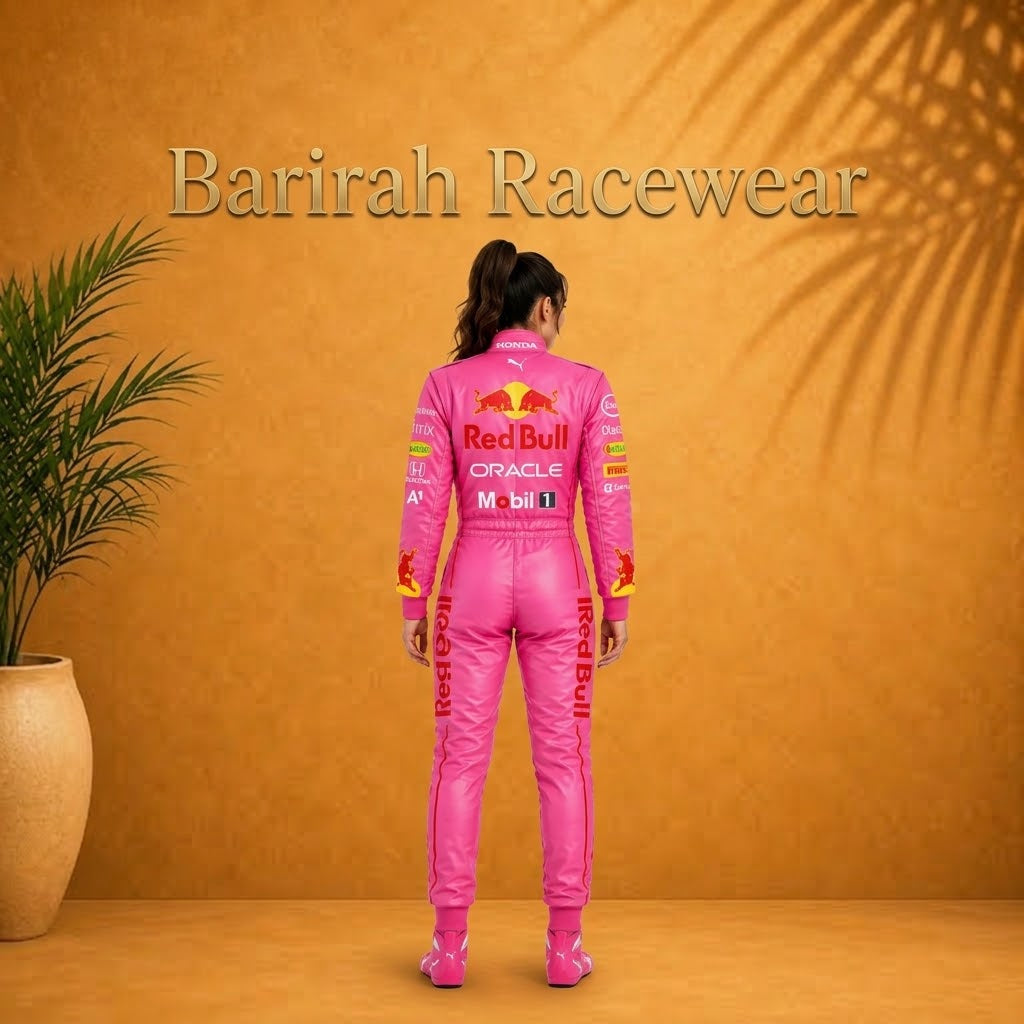 Women’s Custom Pink Go-Kart Racing Suit | Personalized Karting Racewear | Barirah Racewear