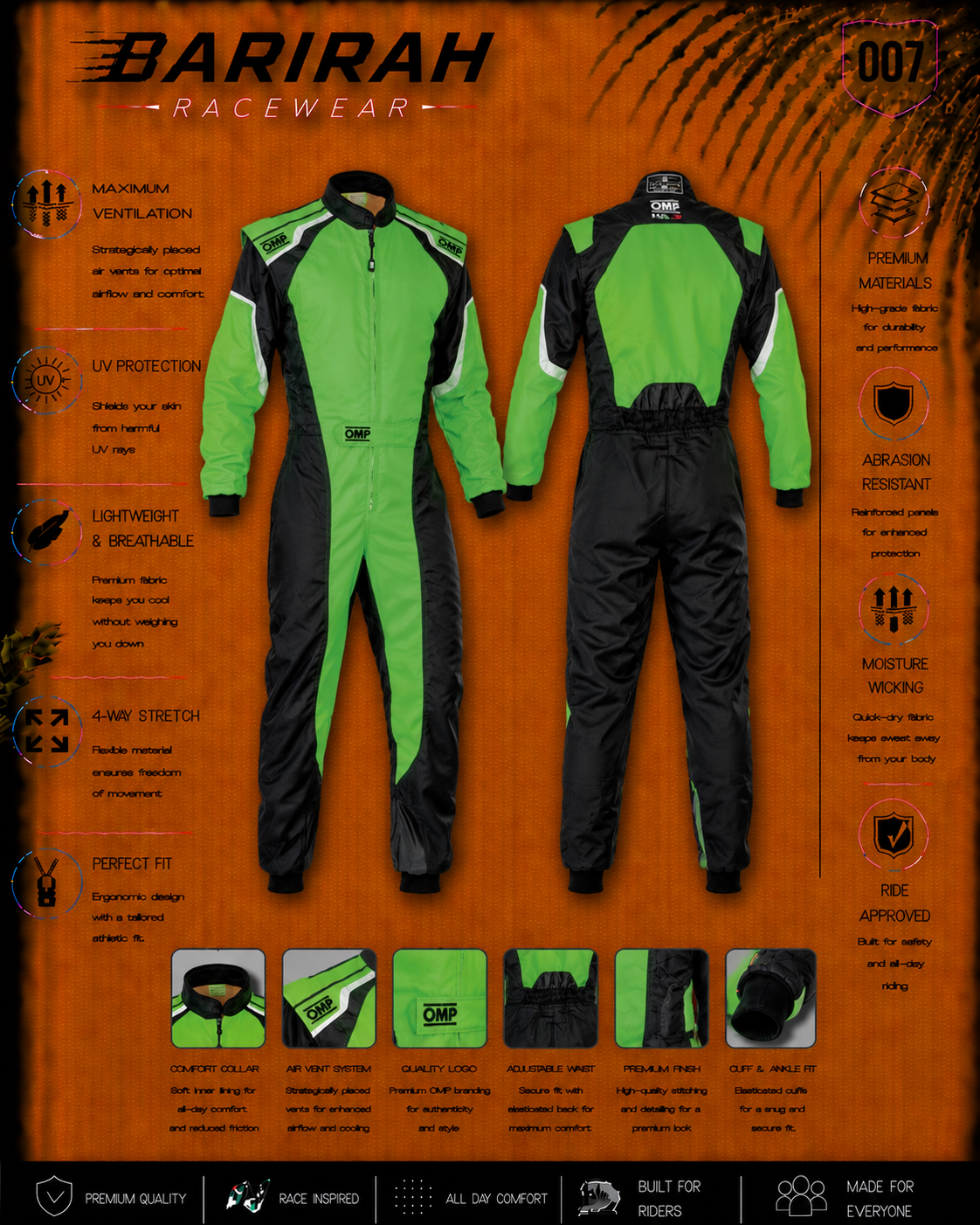 OMP Style Go Kart Racing Suit Level 2 - Digital Printed Karting