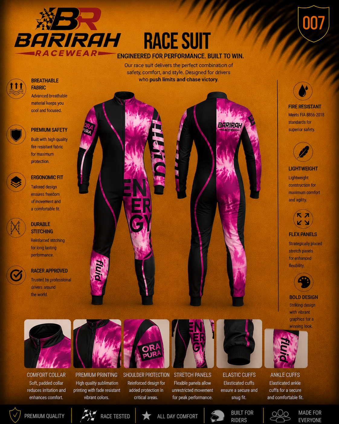 Ski Race Suit ENERGIAPURA Fluid Fuxia