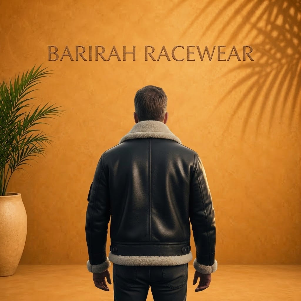 Classic men’s B3 shearling leather jacket