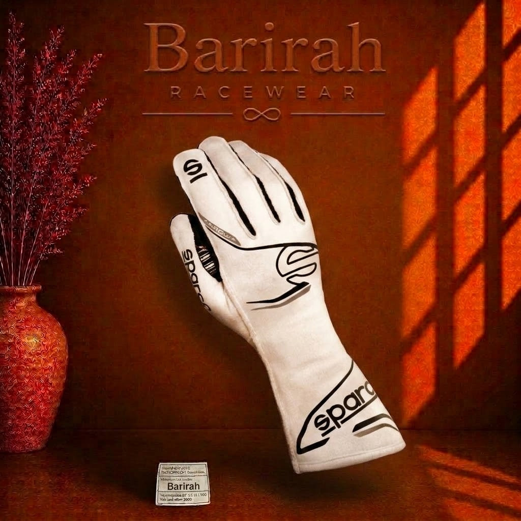 Sparco Arrow+ White FIA Kart Racing Gloves | Barirah Racewear