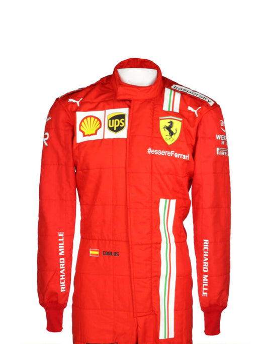 2021 Carlos Sainz Scuderia Ferrari F1 Team Replica Racing Suit | Formula 1 Driver Suit