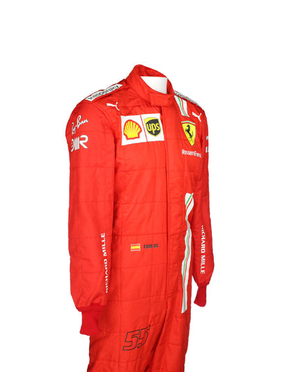 2021 Carlos Sainz Scuderia Ferrari F1 Team Replica Racing Suit | Formula 1 Driver Suit