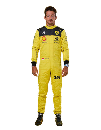 Charles Leclerc Ferrari F1 Racing Suit 2022 75th Anniversary Yellow Replica – Premium Motorsport Racewear