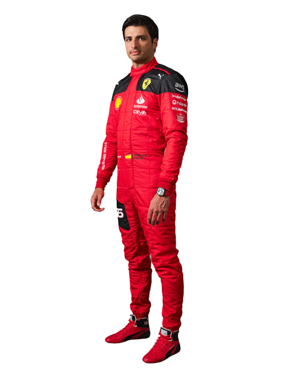 2023 Carlos Sainz Scuderia Ferrari F1 Team Replica Racing Suit | Formula 1 Driver Suit