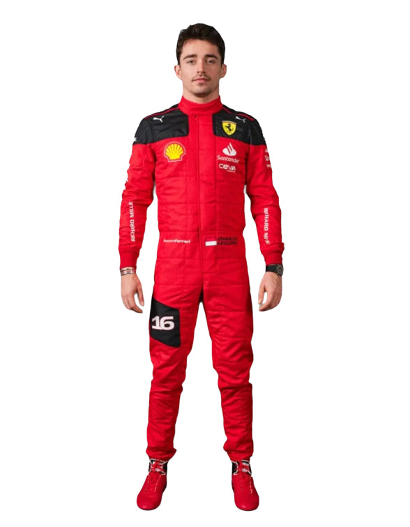 Charles Leclerc Ferrari F1 Racing Suit 2023 - Premium Motorsport