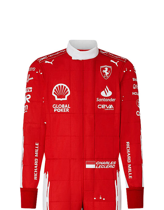 2023 Charles Leclerc Scuderia Ferrari F1 Team Replica Racing Suit | Formula 1 Driver Suit