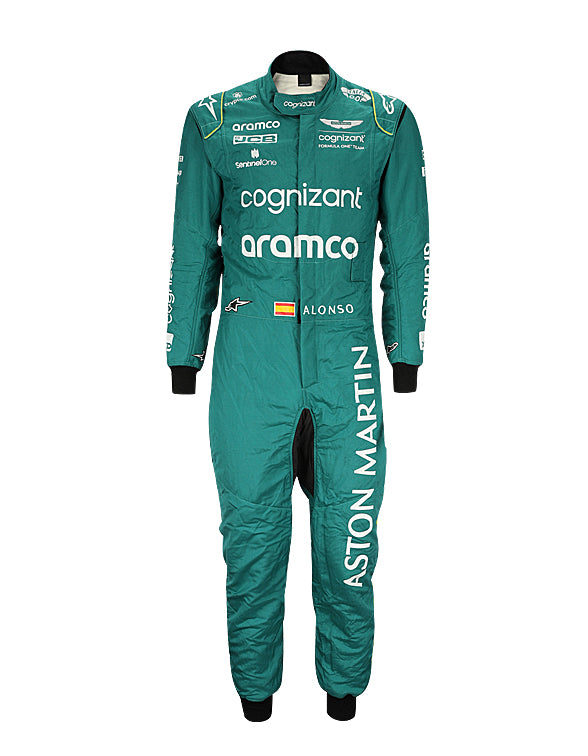 2023 Fernando Alonso Aston Martin Aramco Cognizant F1 Team Replica Racing Suit | Formula 1 Driver Suit