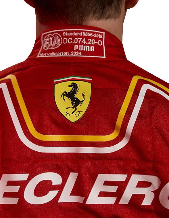 2024 Ferrari Style Racing Suit – Charles Leclerc Inspired Red Motorsport Driver Overall