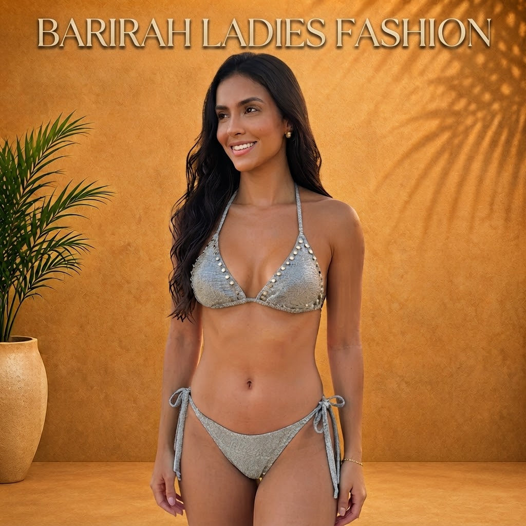 Handcrafted Luxury Swimwear Featuring Intricate Artisan Metallic