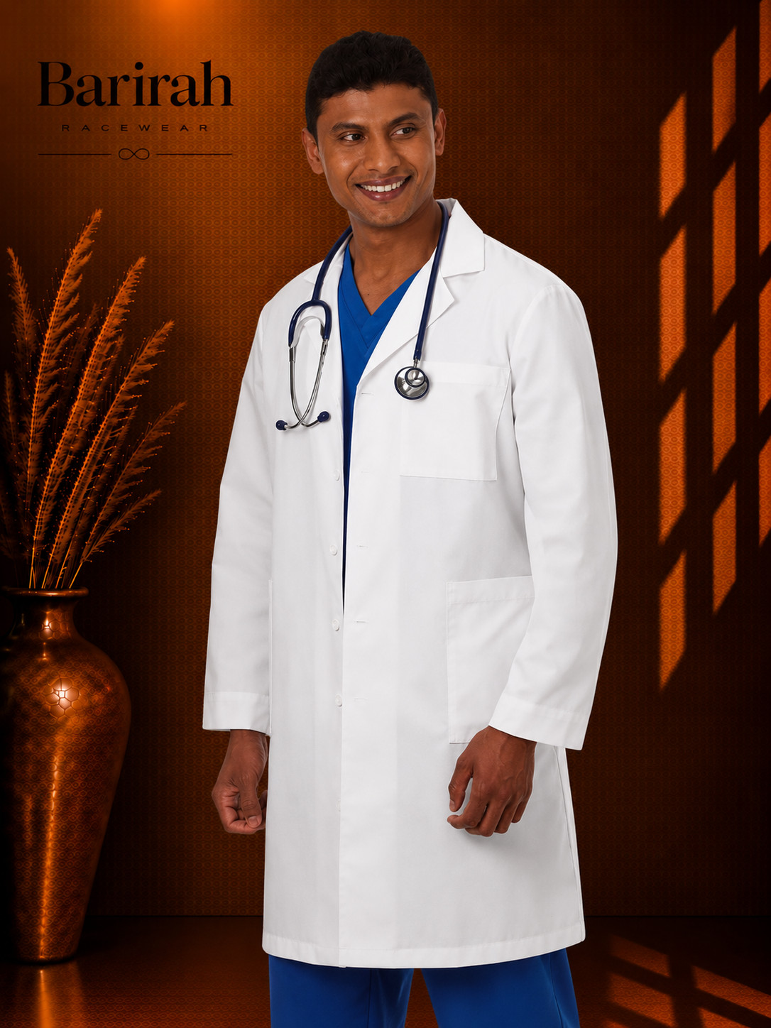 Meta Mens Five Pocket 40 inch Long Medical Lab Coat