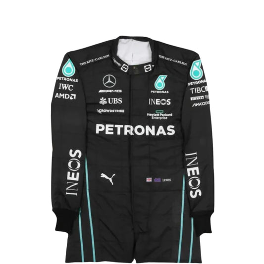 Lewis Hamilton Mercedes-AMG Petronas F1 Racing Suit – Black 2023/2024 Edition | Premium Motorsport Racewear