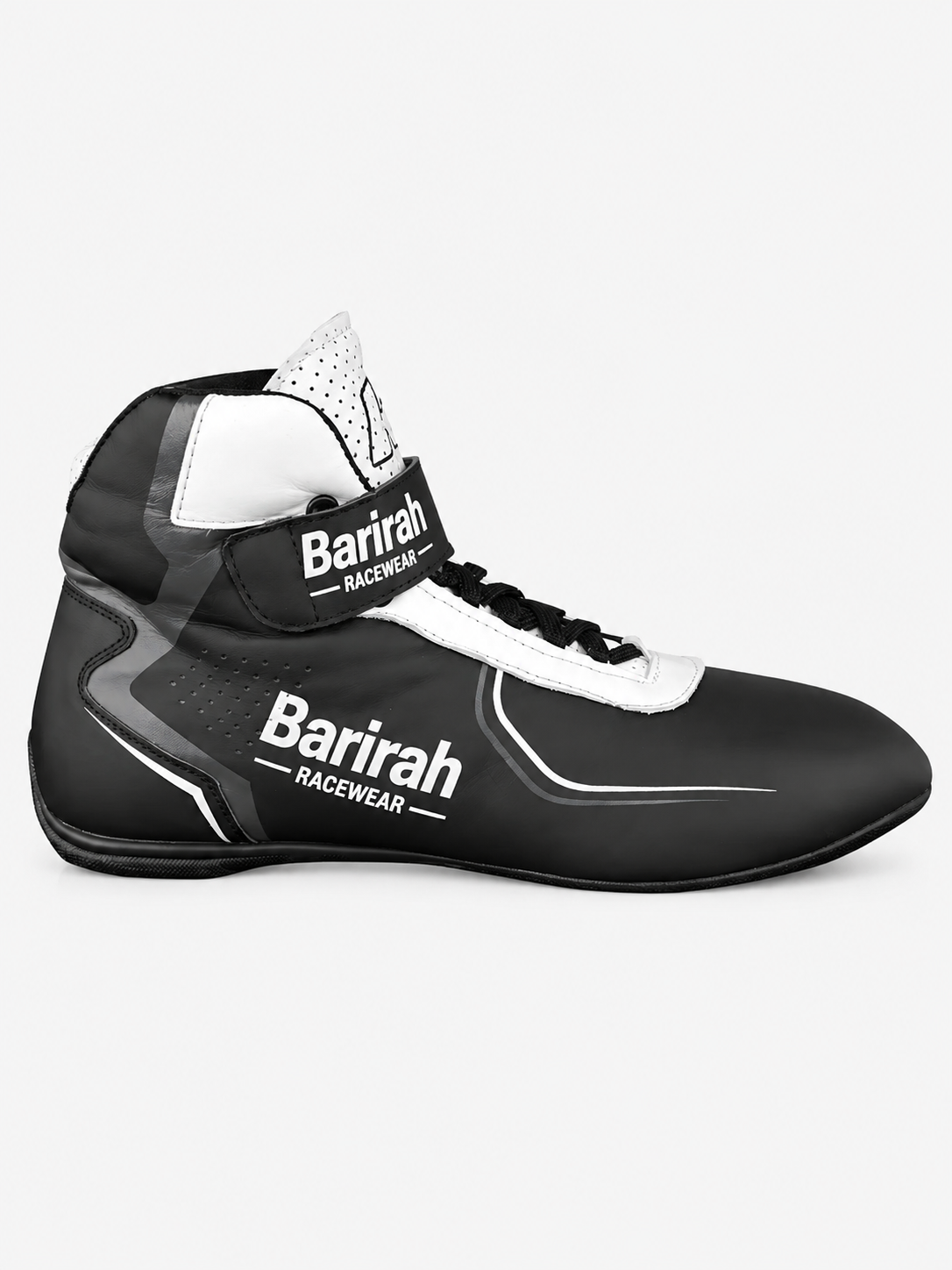 Barirah Racewear Premium Karting Racing Shoes – Professional Motorsport Driving Boots | Lightweight High-Grip Racing Footwear | Black/White