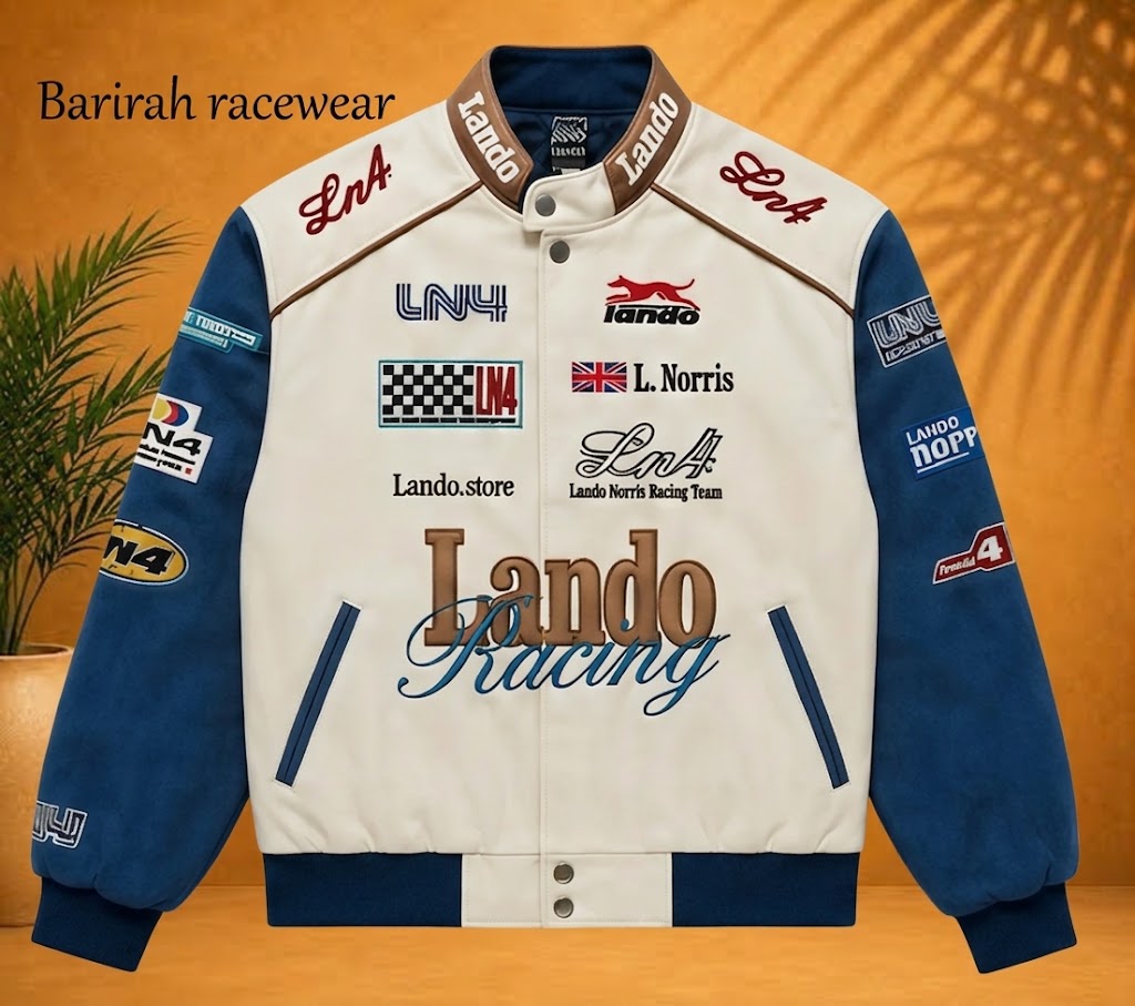 Vintage Lando Norris-Inspired Fully Embroidered Racing Jacket | Barirah Racewear