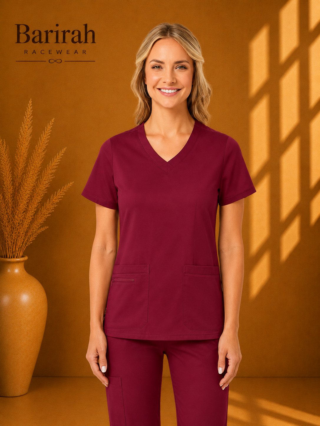 Maevn Blossom Women's Curved V-Neck Top