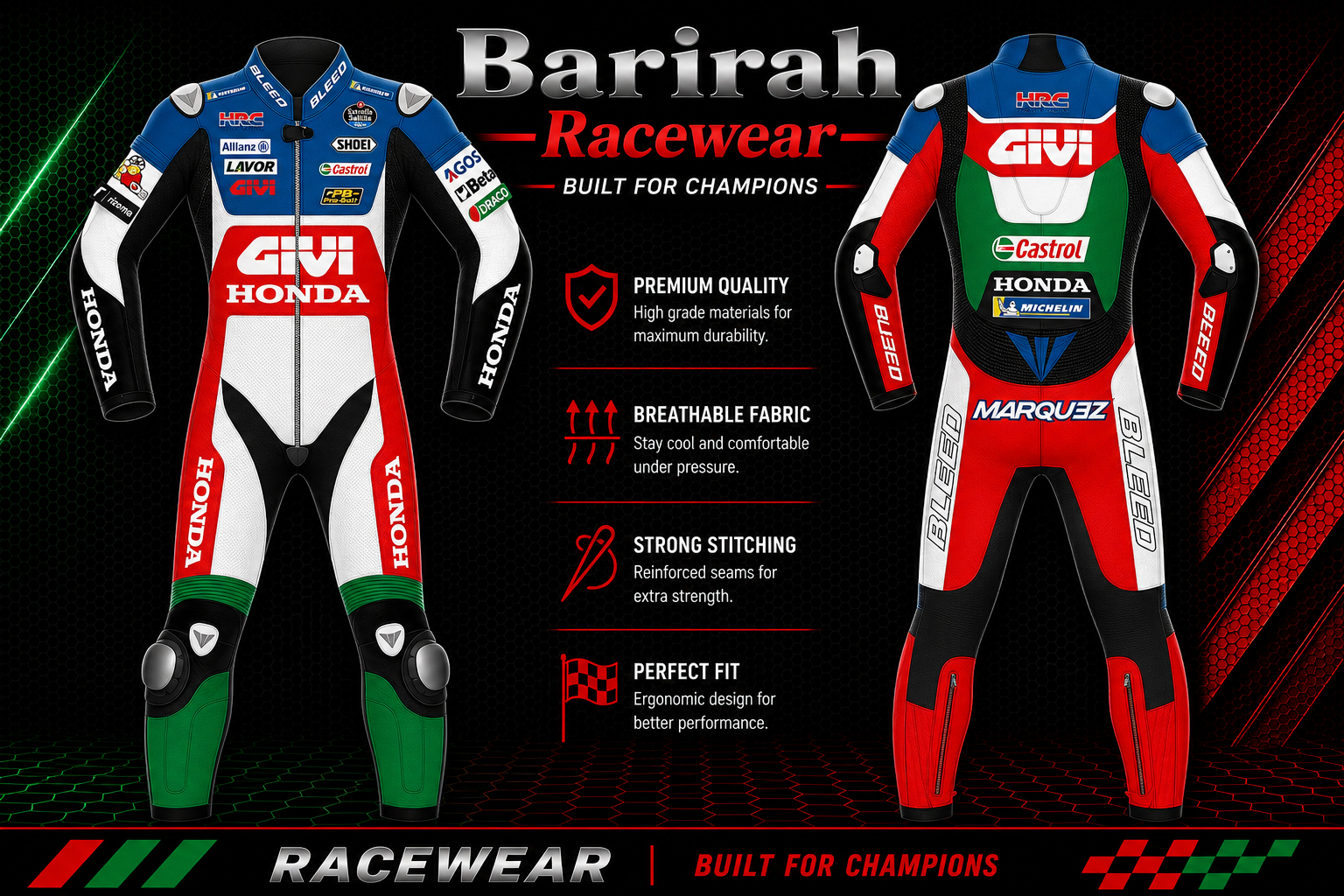 Alex Marquez Honda LCR 2021 Leather Race Suit