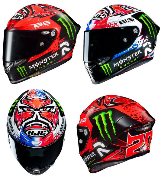 HJC RPHA 1 Monster Energy BS Racing Helmet Red Black White | Full Face Motorcycle Helmet