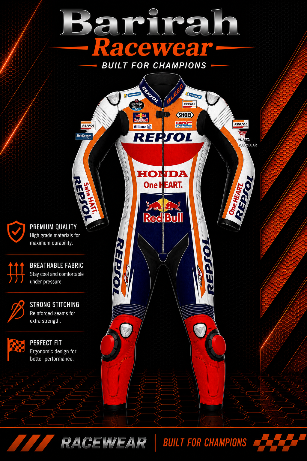 Alex Marquez Repsol Honda 2021 Leather Race Suit
