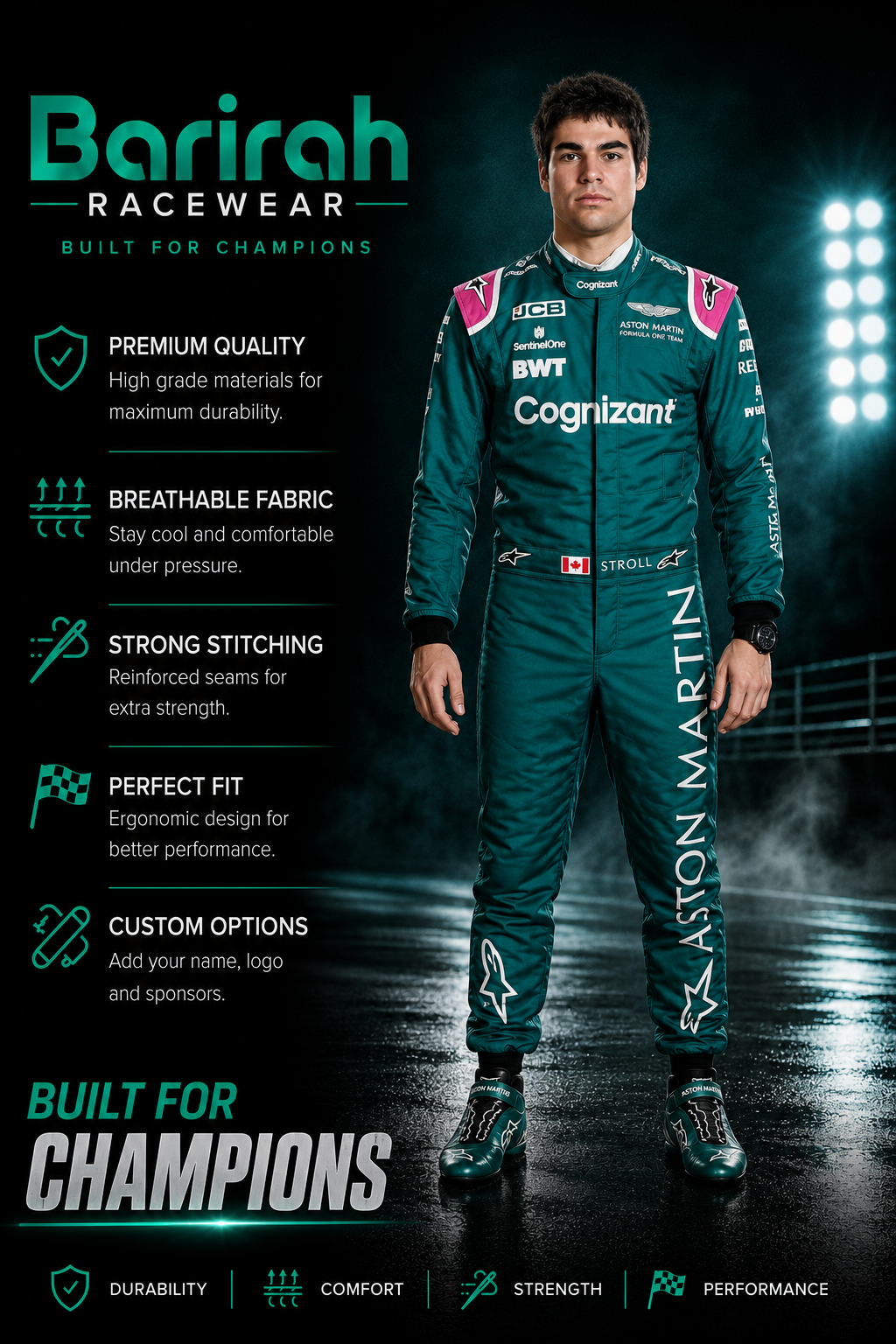 2021 Lance Stroll Aston Martin F1 Race Suit