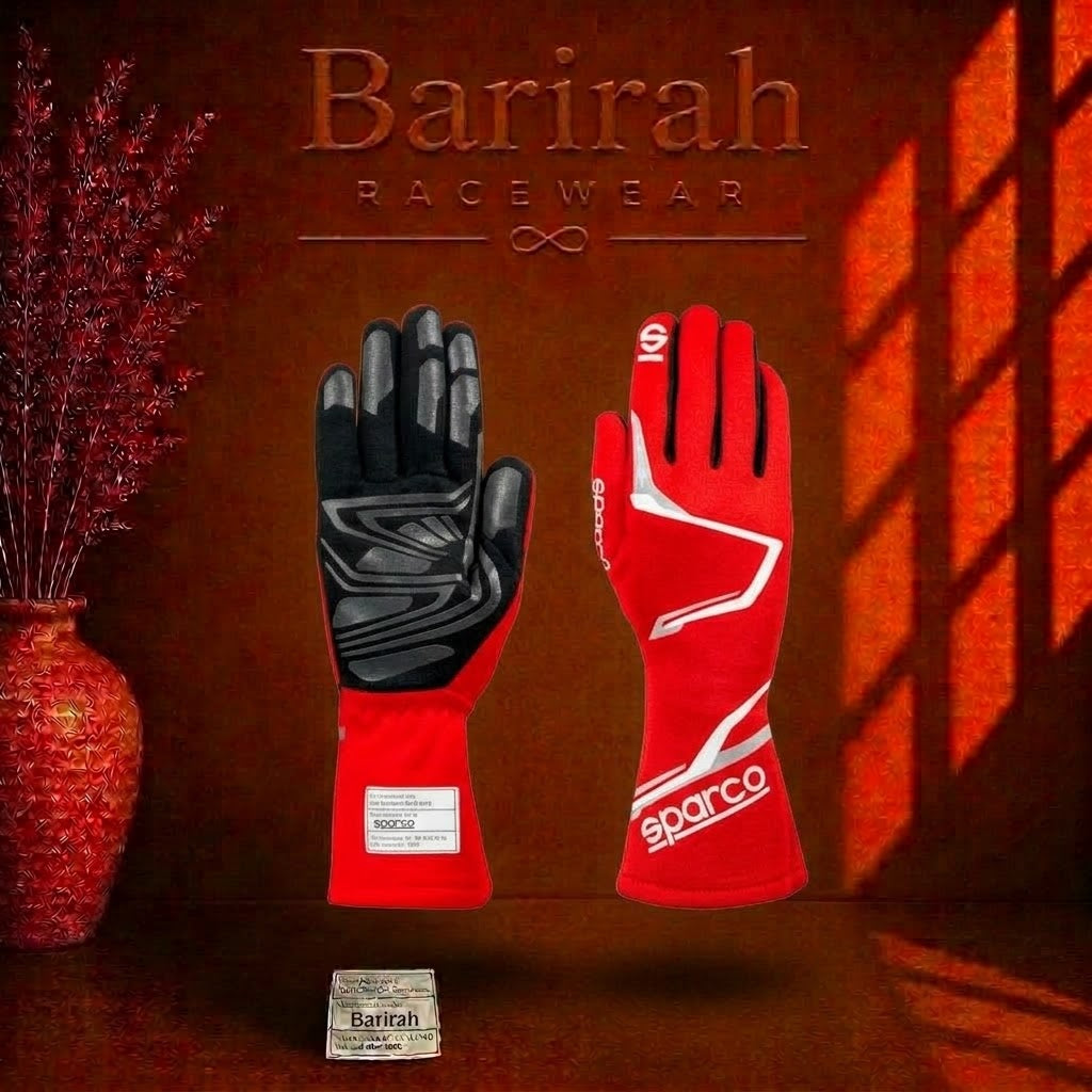 Sparco LAND+ Red Racing Gloves | Barirah Racewear