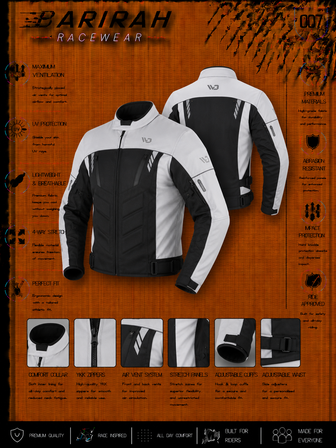 Men’s Textile Motorcycle Jacket - Waterproof Cordura