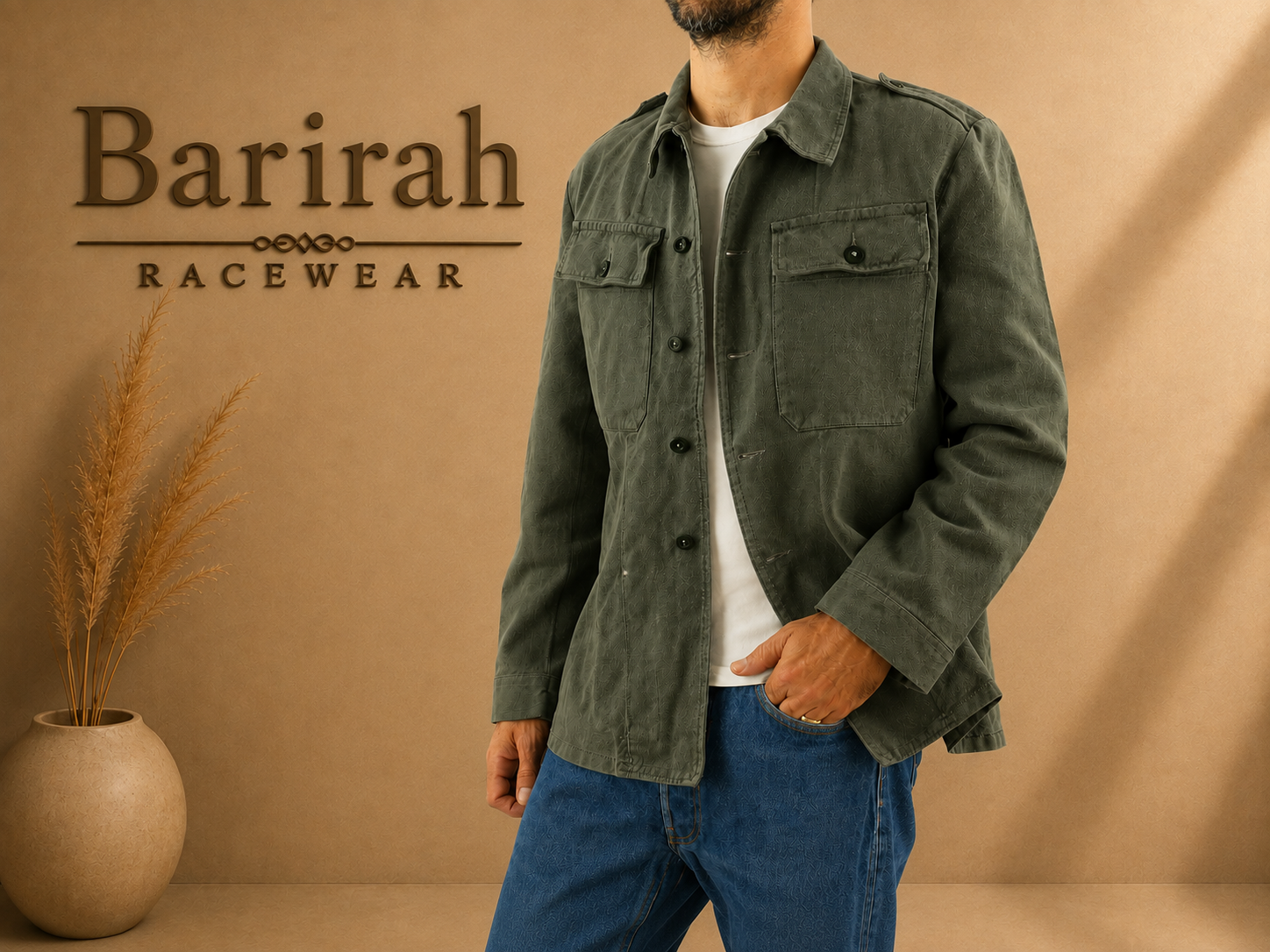 Barirah Racewear Men’s Utility Overshirt Jacket – Sage Green