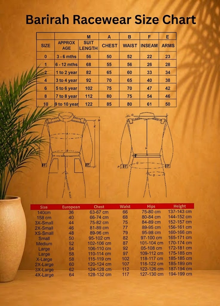 Professional F1 Grand Prix–style go-kart racing suit