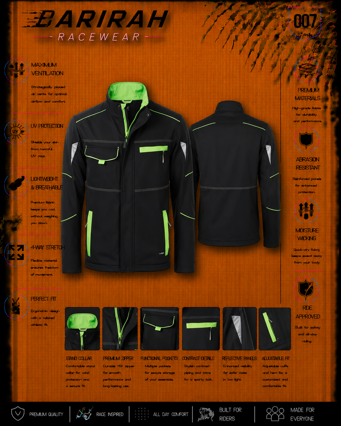 Men’s High-Visibility Softshell Work - Windproof &amp; Water
