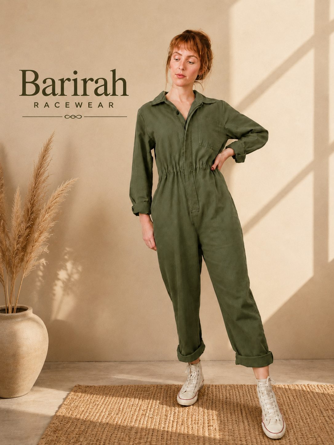 Barirah Racewear Women’s Utility Jumpsuit – Olive Green