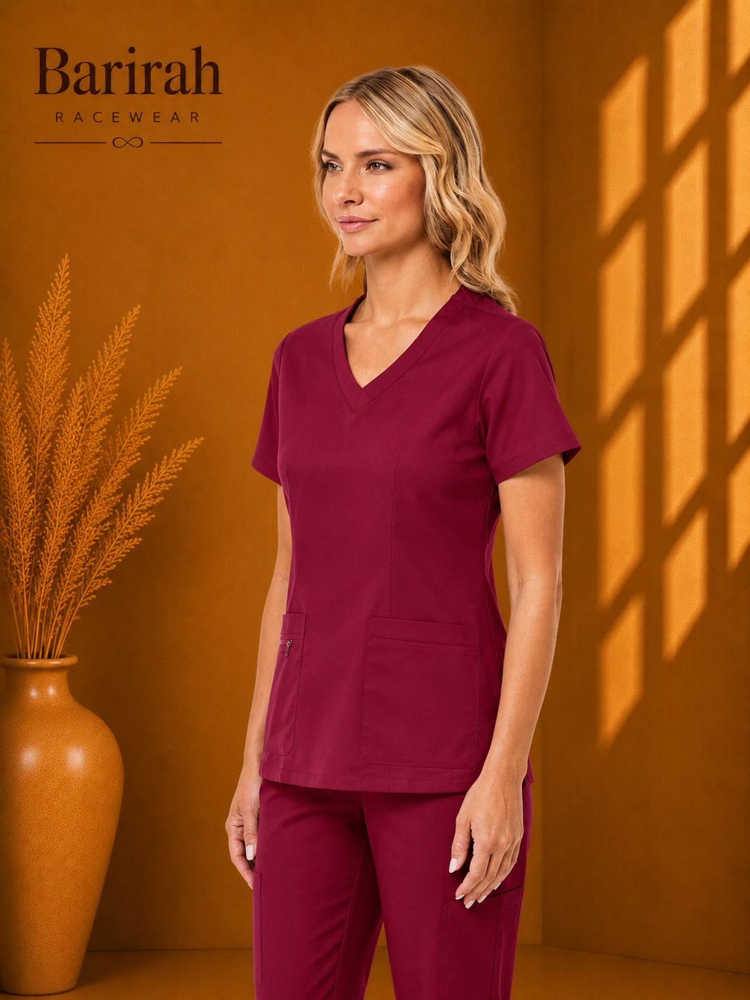Maevn Blossom Women's Curved V-Neck Top