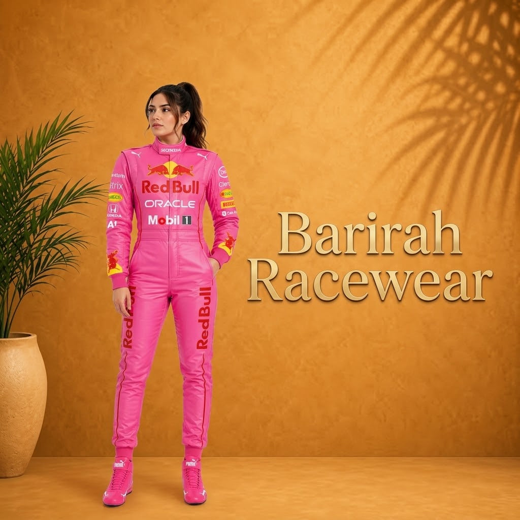 Women’s Custom Pink Go-Kart Racing Suit | Personalized Karting Racewear | Barirah Racewear