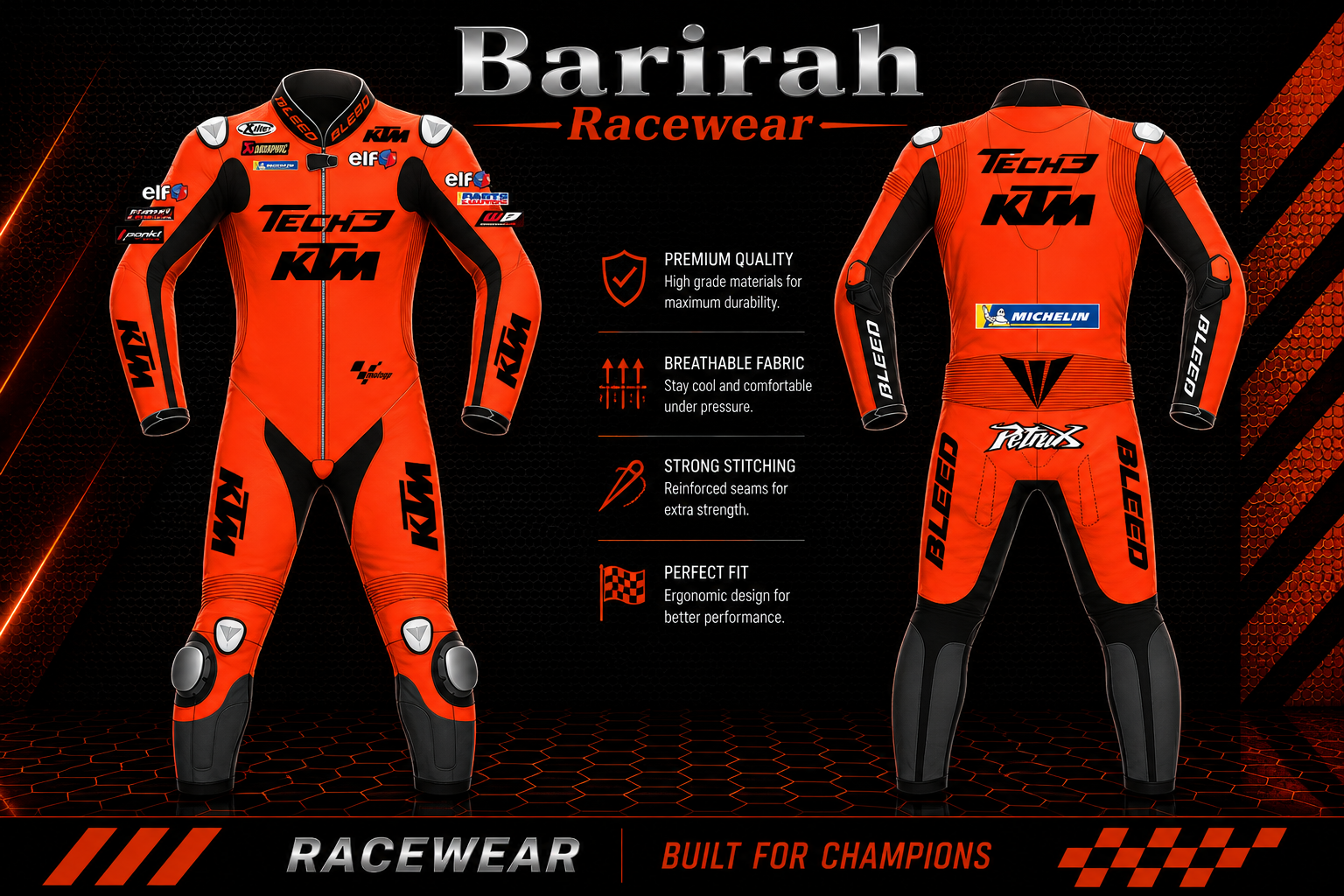 Danilo Petrucci KTM Tech3 2021 Leather Race Suit