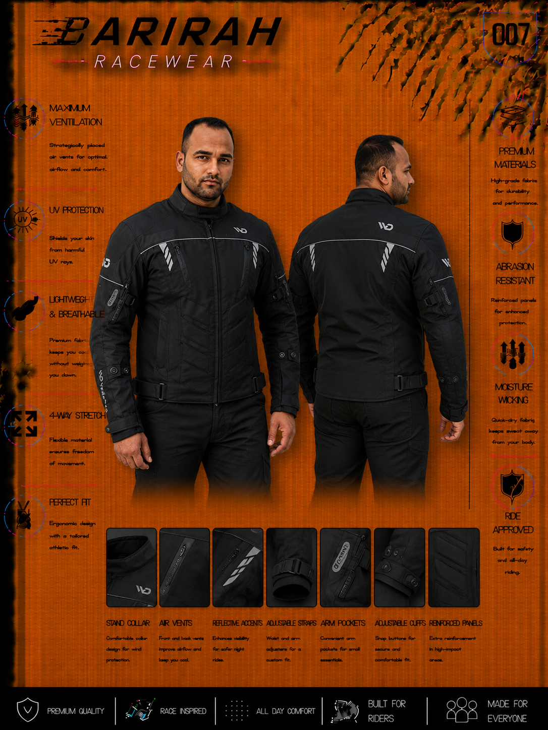 Men’s Textile Motorcycle Jacket - Waterproof Cordura