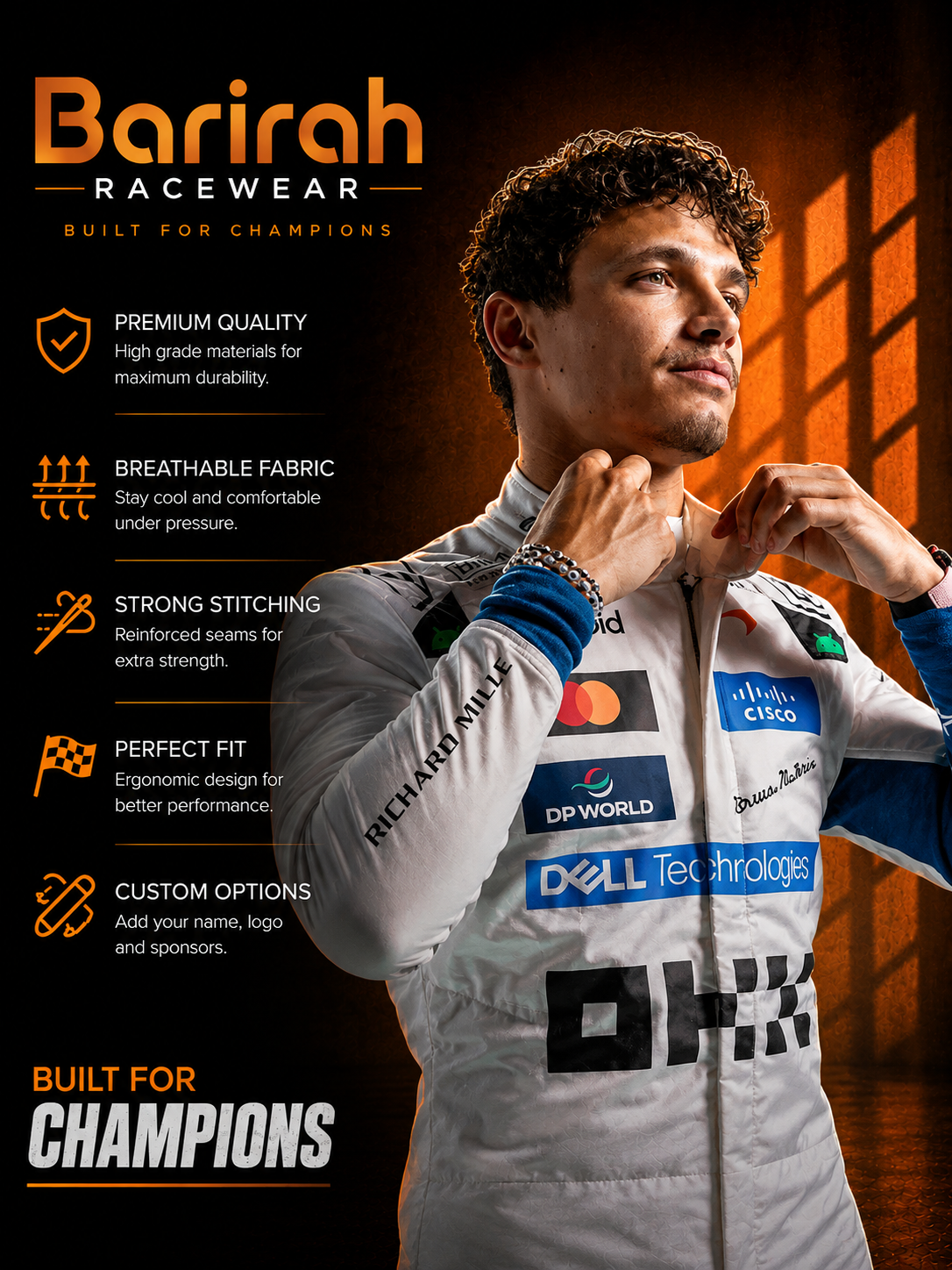 2026 Lando Norris Mclaren Gemini F1 Race Suit