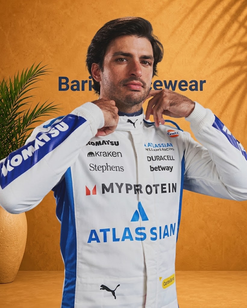 Handmade F1-style go-kart racing suit available in all sizes with customizable